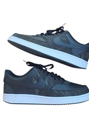 Nike Court Vision Low HQ4377-001 Women's Size 11 Black White Sneakers Like New